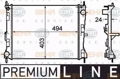 HELLA 8MK 376 781-161 - Radiatore, Raffreddamento motore www.autoricambi360.it