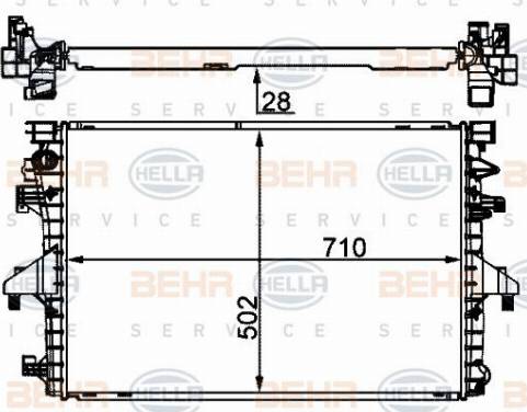 HELLA 8MK 376 787-751 - Radiatore, Raffreddamento motore www.autoricambi360.it