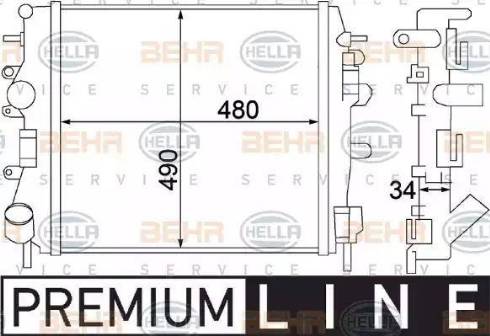 HELLA 8MK 376 772-001 - Radiatore, Raffreddamento motore www.autoricambi360.it