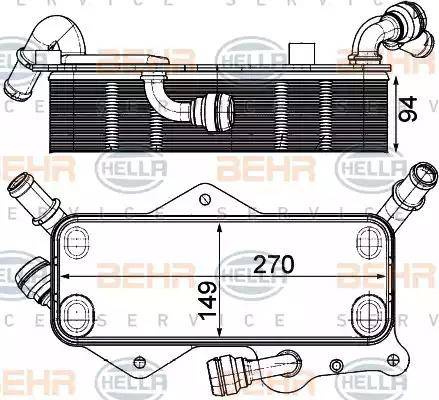 HELLA 8MO 376 908-061 - Radiatore olio, Cambio automatico www.autoricambi360.it