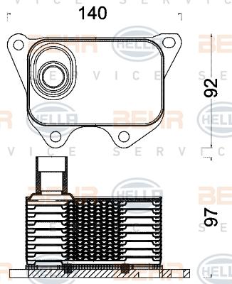 HELLA 8MO 376 797-011 - Radiatore olio, Olio motore www.autoricambi360.it