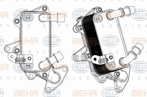 HELLA 8MO 376 797-191 - Radiatore olio, Cambio automatico www.autoricambi360.it