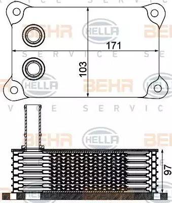HELLA 8MO 376 797-161 - Radiatore olio, Olio motore www.autoricambi360.it