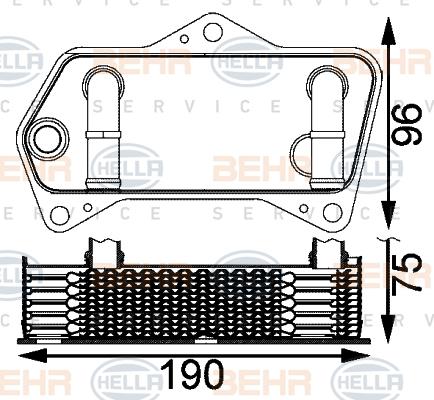 HELLA 8MO 376 797-181 - Radiatore olio, Cambio automatico www.autoricambi360.it