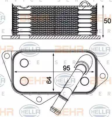 HELLA 8MO 376 714-804 - Radiatore olio, Olio motore www.autoricambi360.it