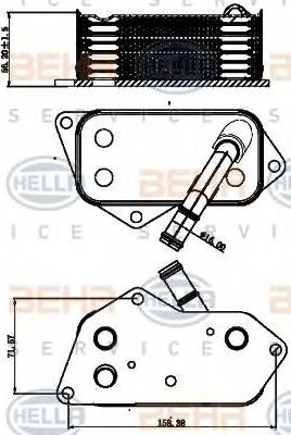 HELLA 8MO 376 714-801 - Radiatore olio, Olio motore www.autoricambi360.it