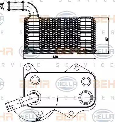 HELLA 8MO 376 783-771 - Radiatore olio, Olio motore www.autoricambi360.it