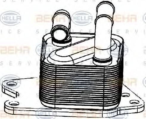 HELLA 8MO 376 729-251 - Radiatore olio, Cambio automatico www.autoricambi360.it