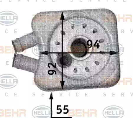 HELLA 8MO 376 726-221 - Radiatore olio, Olio motore www.autoricambi360.it