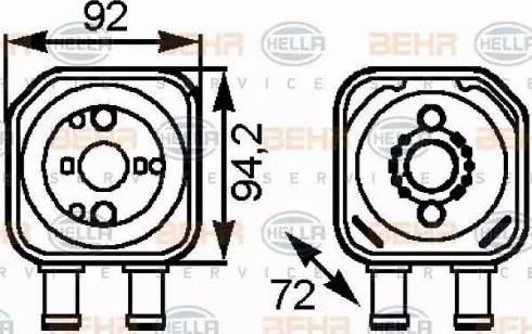 HELLA 8MO 376 778-041 - Radiatore olio, Olio motore www.autoricambi360.it