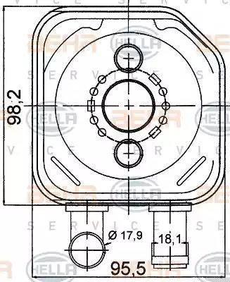 HELLA 8MO 376 778-051 - Radiatore olio, Olio motore www.autoricambi360.it