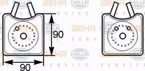 HELLA 8MO 376 778-001 - Radiatore olio, Olio motore www.autoricambi360.it