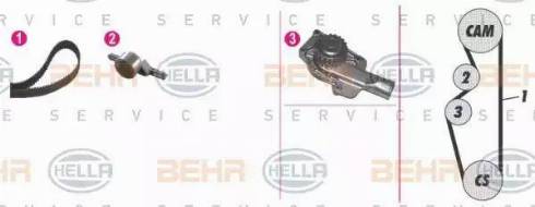 HELLA 8MP 376 805-881 - Pompa acqua + Kit cinghie dentate www.autoricambi360.it