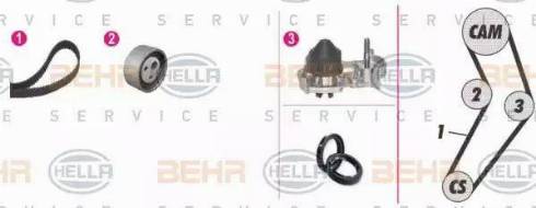 HELLA 8MP 376 800-851 - Pompa acqua + Kit cinghie dentate www.autoricambi360.it