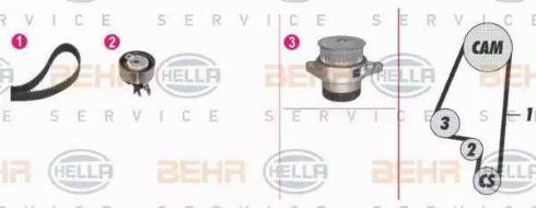 HELLA 8MP 376 801-891 - Pompa acqua + Kit cinghie dentate www.autoricambi360.it