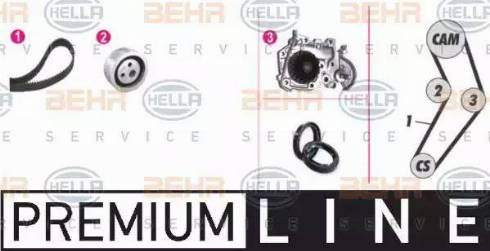 HELLA 8MP 376 801-871 - Pompa acqua + Kit cinghie dentate www.autoricambi360.it