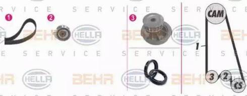 HELLA 8MP 376 803-841 - Pompa acqua + Kit cinghie dentate www.autoricambi360.it