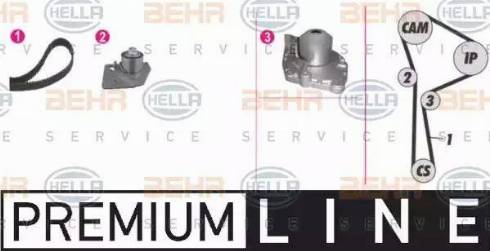 HELLA 8MP 376 802-821 - Pompa acqua + Kit cinghie dentate www.autoricambi360.it