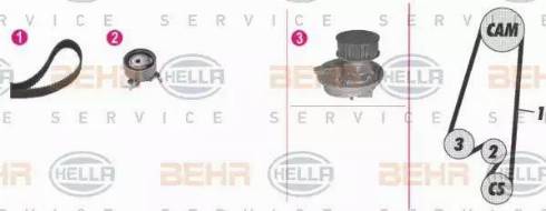 HELLA 8MP 376 807-891 - Pompa acqua + Kit cinghie dentate www.autoricambi360.it