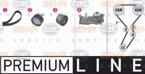 HELLA 8MP 376 814-801 - Pompa acqua + Kit cinghie dentate www.autoricambi360.it