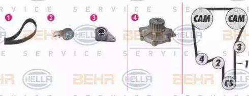 HELLA 8MP 376 814-811 - Pompa acqua + Kit cinghie dentate www.autoricambi360.it