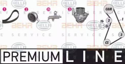 HELLA 8MP 376 811-841 - Pompa acqua + Kit cinghie dentate www.autoricambi360.it