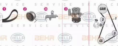 HELLA 8MP 376 811-831 - Pompa acqua + Kit cinghie dentate www.autoricambi360.it