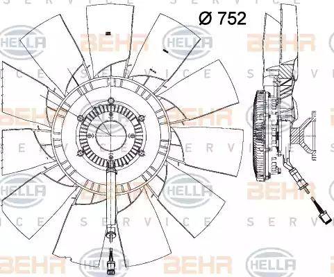 HELLA 8MV 376 791-641 - Ventola, Raffreddamento motore www.autoricambi360.it