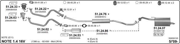 IMASAF 558000105 - Impianto gas scarico www.autoricambi360.it