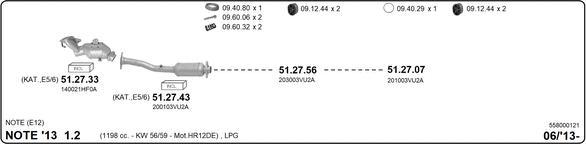 IMASAF 558000121 - Impianto gas scarico www.autoricambi360.it