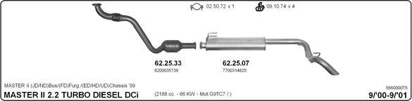 IMASAF 566000075 - Impianto gas scarico www.autoricambi360.it