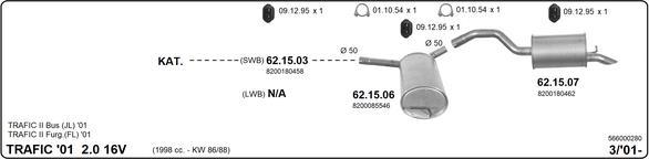 IMASAF 566000280 - Impianto gas scarico www.autoricambi360.it