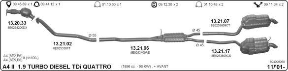 IMASAF 504000050 - Impianto gas scarico www.autoricambi360.it
