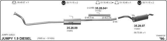 IMASAF 514000124 - Impianto gas scarico www.autoricambi360.it