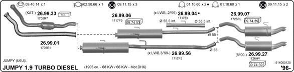 IMASAF 514000125 - Impianto gas scarico www.autoricambi360.it