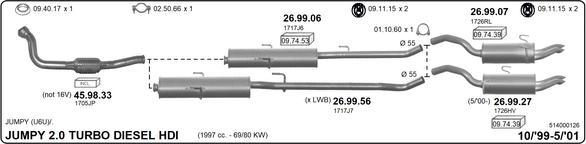 IMASAF 514000126 - Impianto gas scarico www.autoricambi360.it