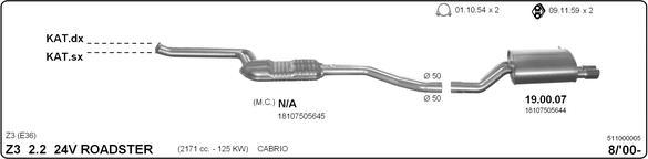 IMASAF 511000005 - Impianto gas scarico www.autoricambi360.it