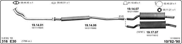 IMASAF 511000016 - Impianto gas scarico www.autoricambi360.it