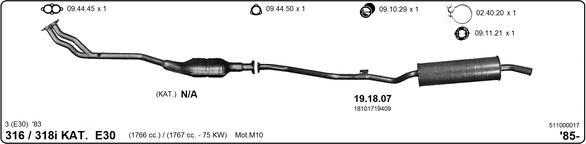 IMASAF 511000017 - Impianto gas scarico www.autoricambi360.it
