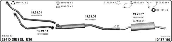 IMASAF 511000031 - Impianto gas scarico www.autoricambi360.it