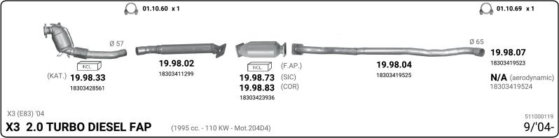 IMASAF 511000119 - Impianto gas scarico www.autoricambi360.it