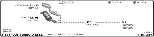 IMASAF 511000112 - Impianto gas scarico www.autoricambi360.it