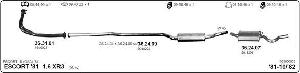 IMASAF 525000035 - Impianto gas scarico www.autoricambi360.it