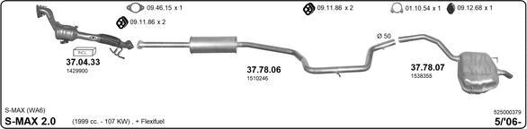 IMASAF 525000379 - Impianto gas scarico www.autoricambi360.it