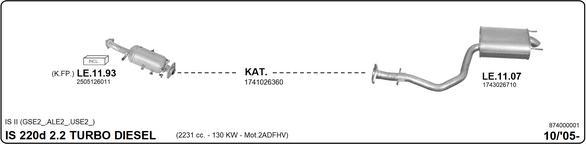 Imasaf 874000001 - Impianto gas scarico www.autoricambi360.it