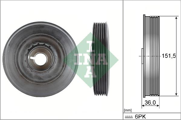 INA 544 0090 10 - Puleggia cinghia, Albero a gomiti www.autoricambi360.it