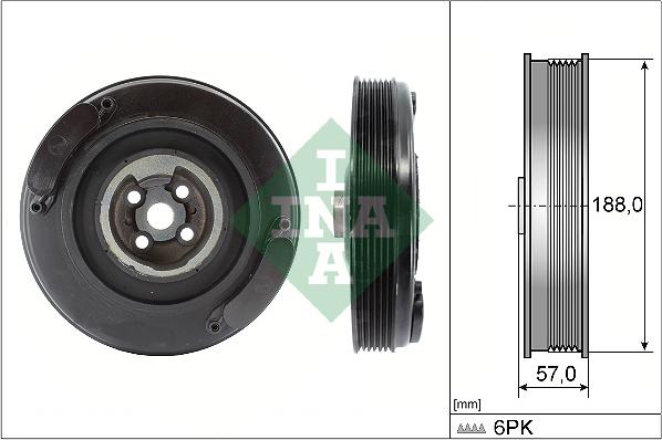 INA 544 0002 10 - Puleggia cinghia, Albero a gomiti www.autoricambi360.it