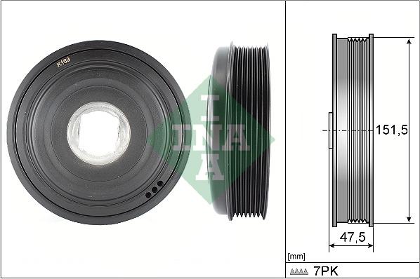 INA 544 0136 10 - Puleggia cinghia, Albero a gomiti www.autoricambi360.it