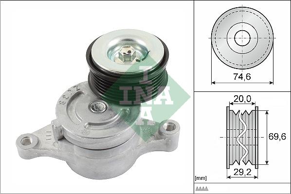 INA 534 0457 10 - Tendicinghia, Cinghia Poly-V www.autoricambi360.it