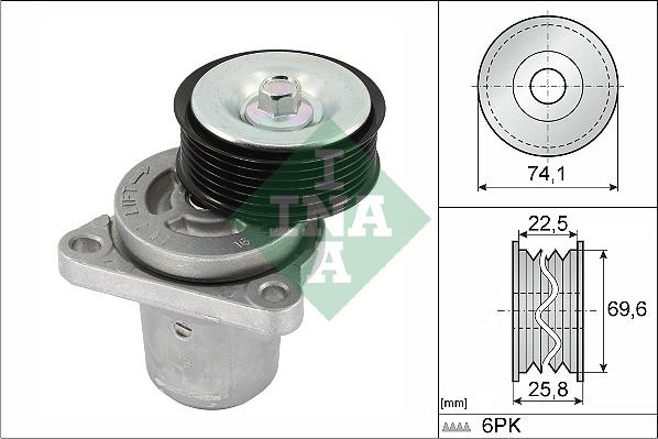 INA 534 0406 10 - Tendicinghia, Cinghia Poly-V www.autoricambi360.it